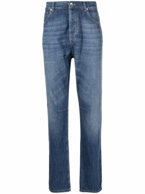 light-wash straight-leg jeans by BRUNELLO CUCINELLI