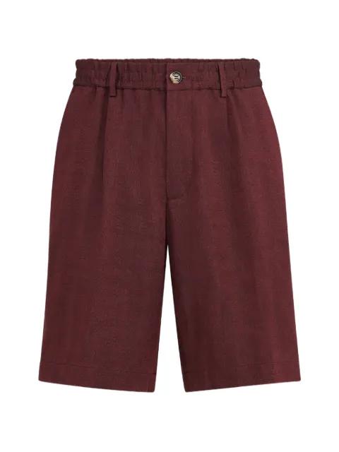 linen and virgin wool chevron Bermuda shorts by BRUNELLO CUCINELLI