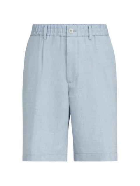 linen and virgin wool chevron bermuda shorts by BRUNELLO CUCINELLI