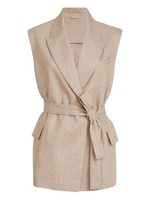 linen belted vest by BRUNELLO CUCINELLI