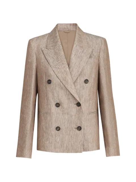 linen denim blazer with monili by BRUNELLO CUCINELLI