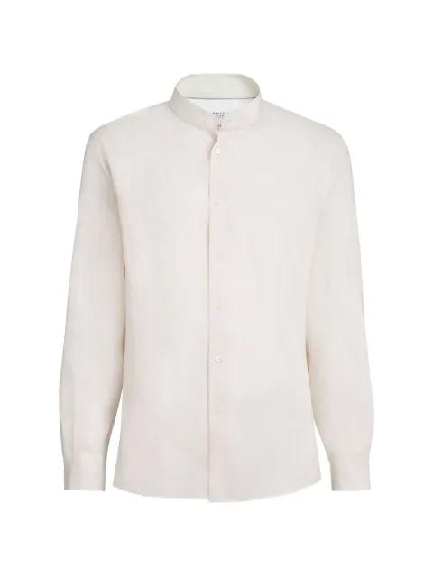 linen easy fit shirt with Mandarin collar by BRUNELLO CUCINELLI