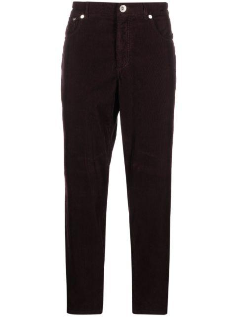 logo-embroidered corduroy trousers by BRUNELLO CUCINELLI