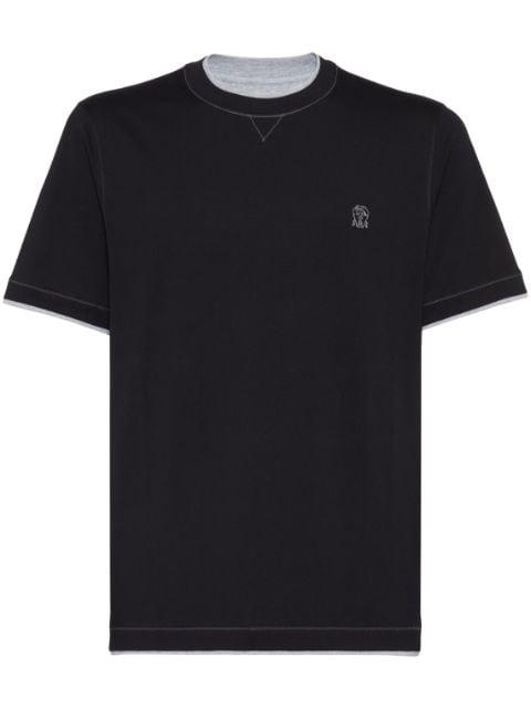 logo-embroidered cotton T-shirt by BRUNELLO CUCINELLI