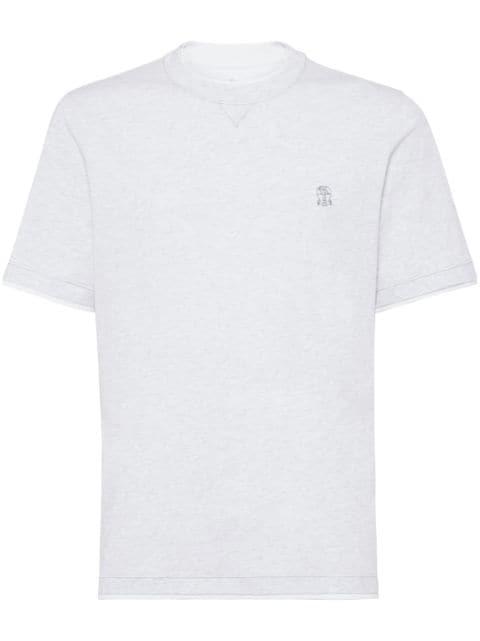 logo-embroidered crew-neck T-shirt by BRUNELLO CUCINELLI