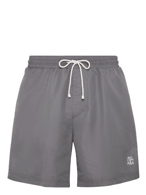 logo-embroidered drawstring swim shorts by BRUNELLO CUCINELLI