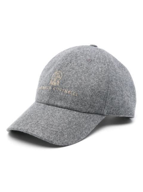logo-embroidered mélange cap by BRUNELLO CUCINELLI
