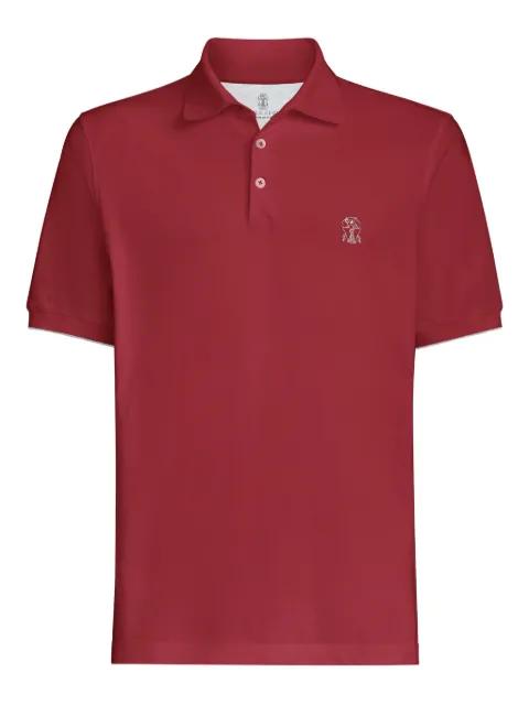logo-embroidered piqué polo shirt by BRUNELLO CUCINELLI