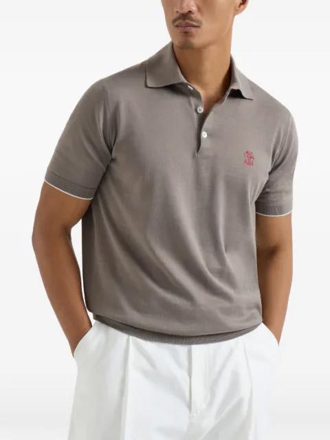 logo-embroidered polo shirt by BRUNELLO CUCINELLI