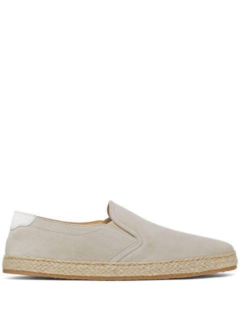 logo-lined suede espadrilles by BRUNELLO CUCINELLI