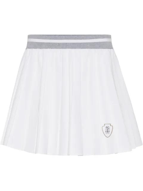 logo-patch pleated skirt by BRUNELLO CUCINELLI