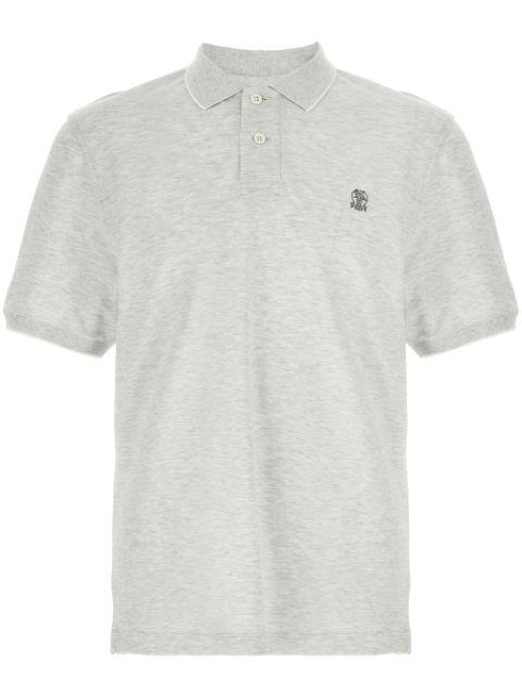 logo piqué polo shirt by BRUNELLO CUCINELLI