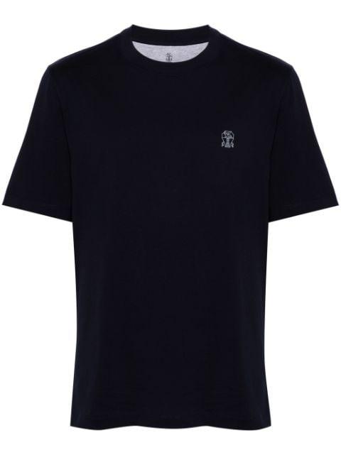 logo-print cotton T-shirt by BRUNELLO CUCINELLI