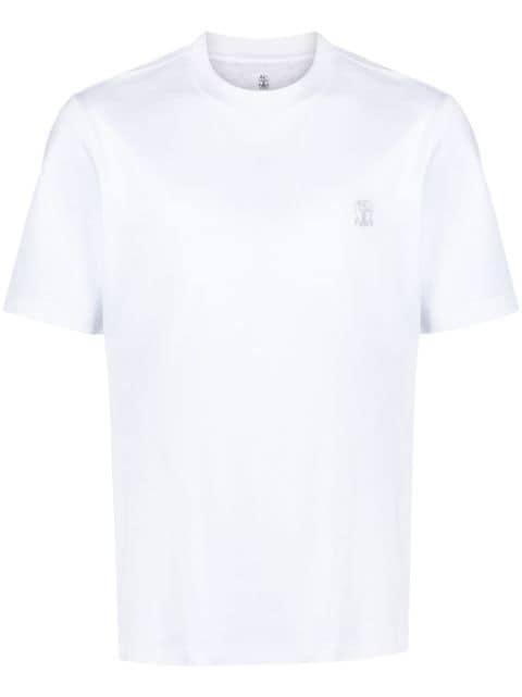 logo-print cotton T-shirt by BRUNELLO CUCINELLI