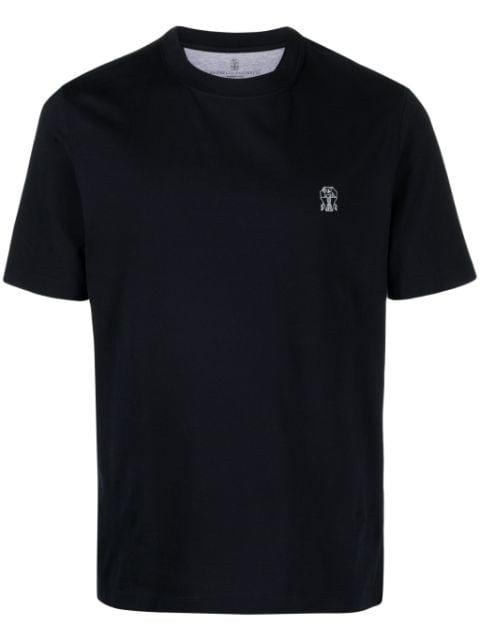 logo-print cotton T-shirt by BRUNELLO CUCINELLI