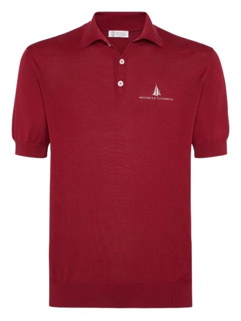 logo-print polo shirt by BRUNELLO CUCINELLI