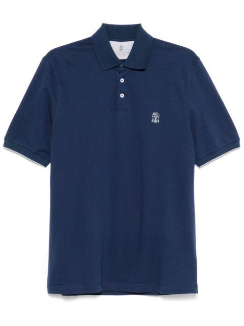logo-print polo shirt by BRUNELLO CUCINELLI