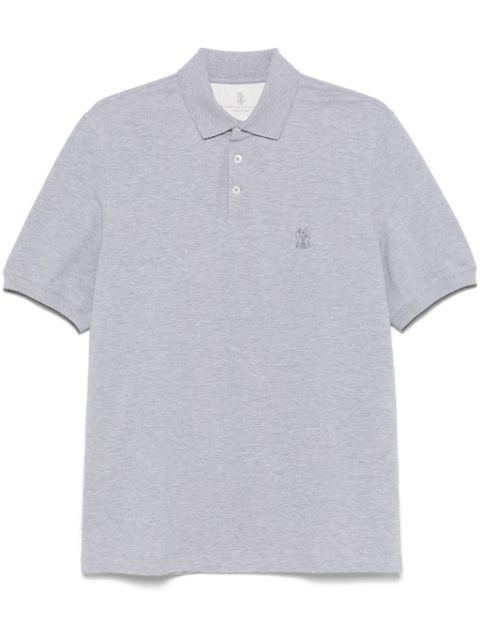 logo-print polo shirt by BRUNELLO CUCINELLI
