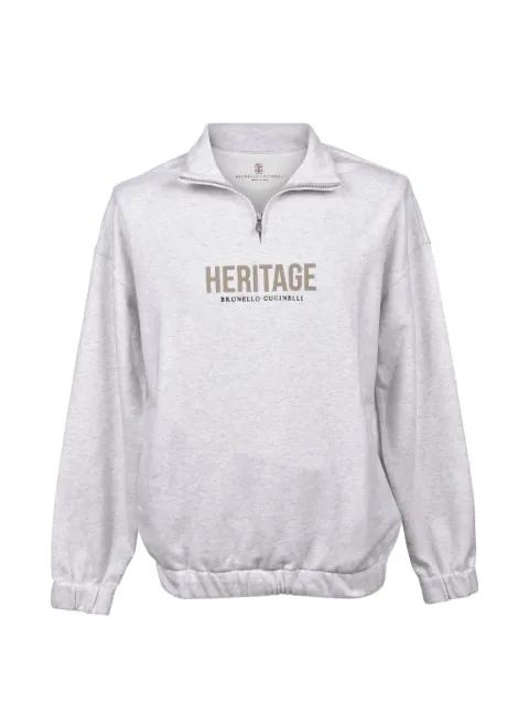 logo-print zip sweatshirt by BRUNELLO CUCINELLI