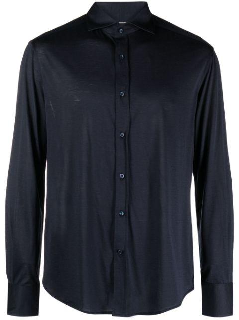 long-sleeve silk-cotton shirt by BRUNELLO CUCINELLI