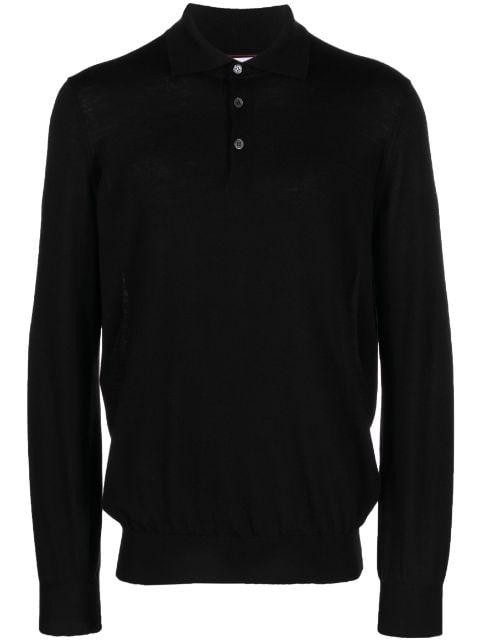 long-sleeve virgin wool polo shirt by BRUNELLO CUCINELLI