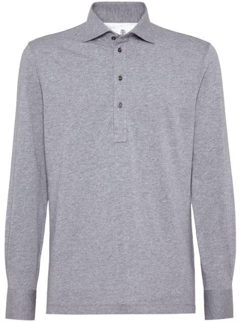 mélange-effect cotton polo shirt by BRUNELLO CUCINELLI