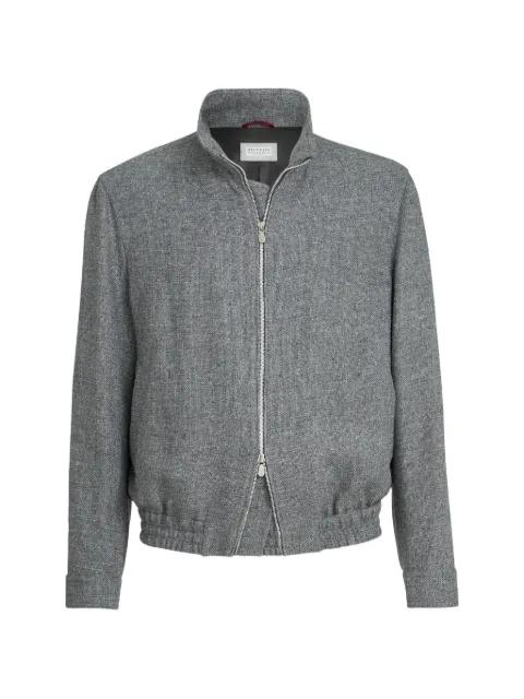 mélange-effect zip-up jacket by BRUNELLO CUCINELLI