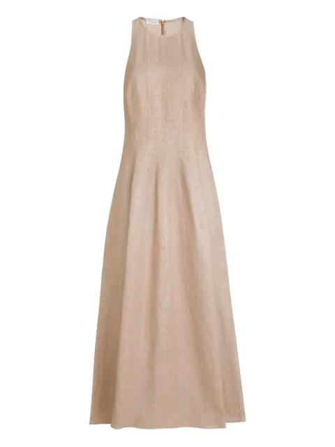 maxi sparkling-twill dress by BRUNELLO CUCINELLI