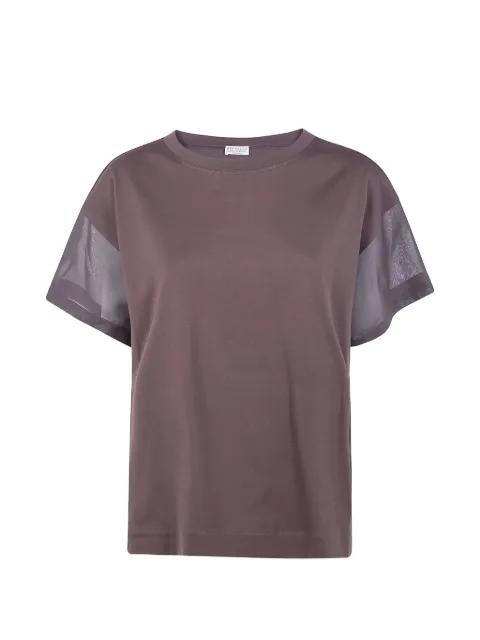mesh panelled T-shirt by BRUNELLO CUCINELLI