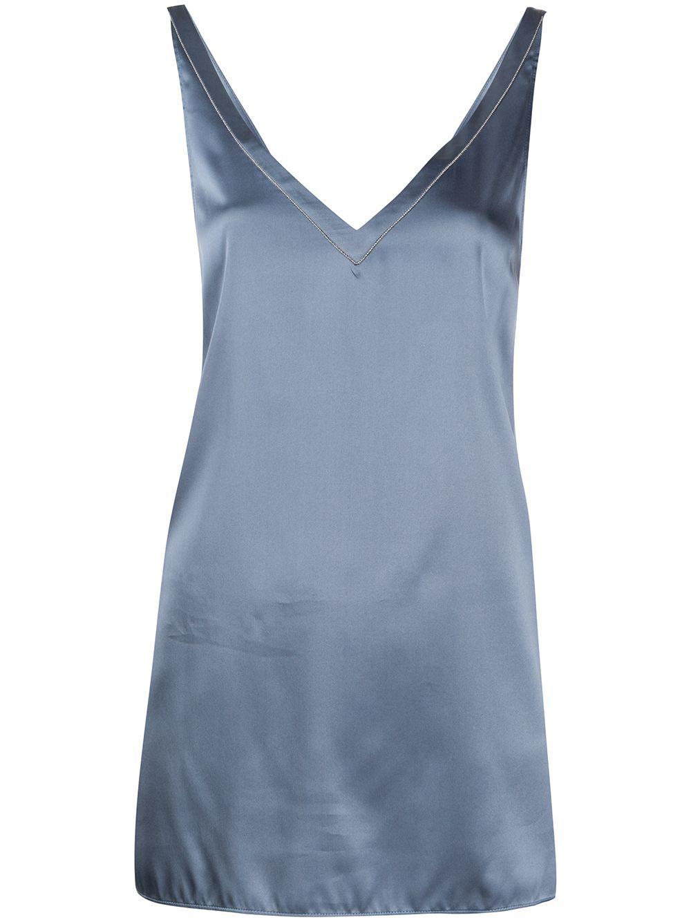 metallic sleeveless blouse by BRUNELLO CUCINELLI