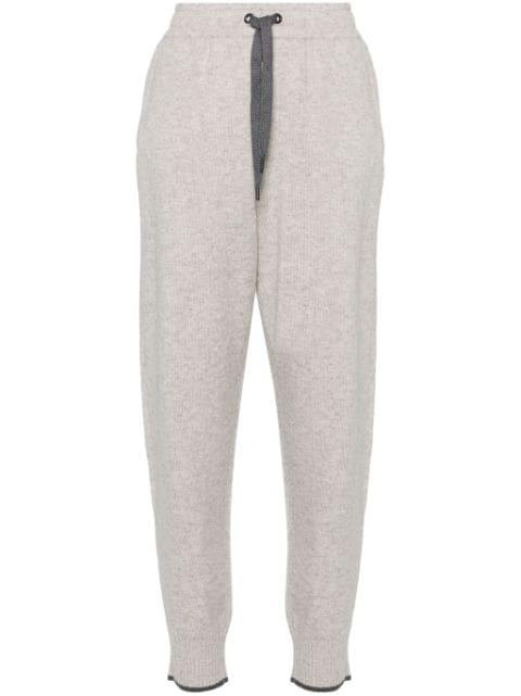 mid-rise cashmere track trousers by BRUNELLO CUCINELLI