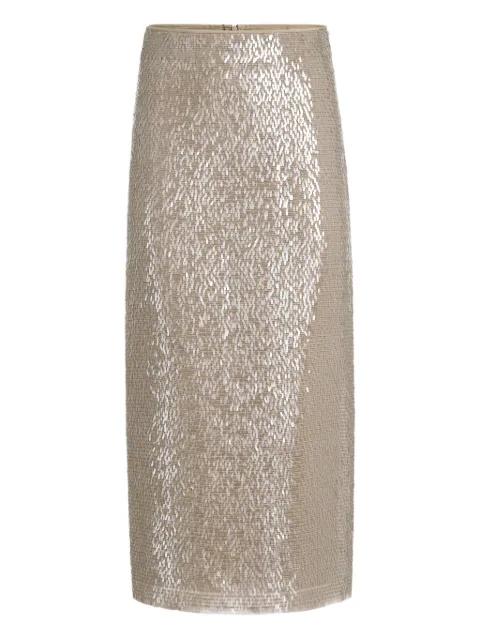 midi sequinned silk skirt by BRUNELLO CUCINELLI
