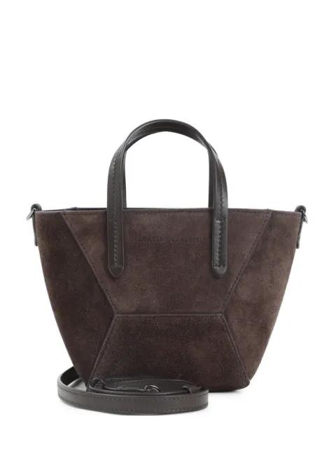 mini suede panelled tote bag by BRUNELLO CUCINELLI