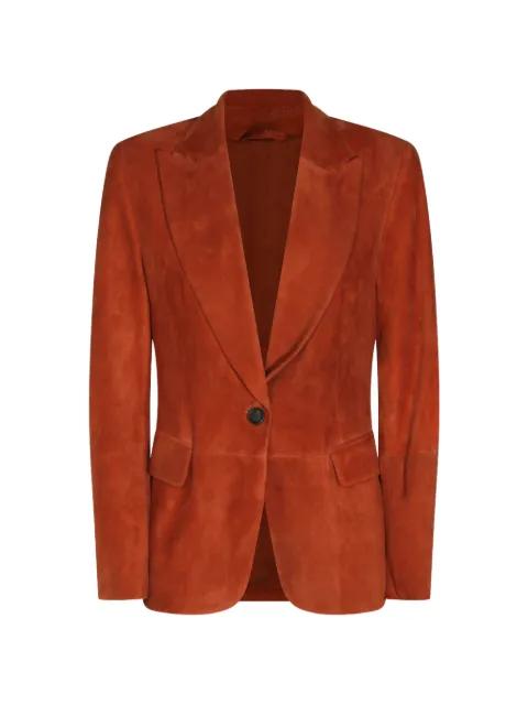monili-chain suede blazer by BRUNELLO CUCINELLI