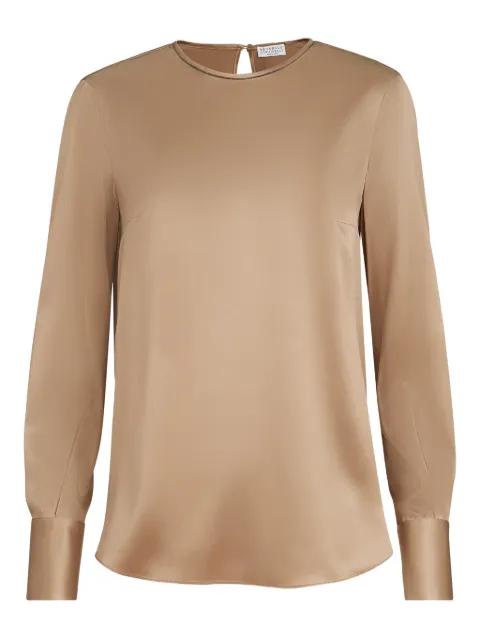 monili-detail long-sleeve blouse by BRUNELLO CUCINELLI