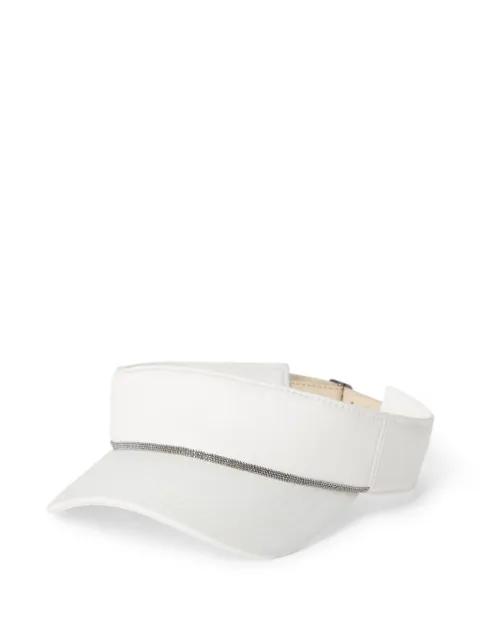 monili-embellished hat by BRUNELLO CUCINELLI