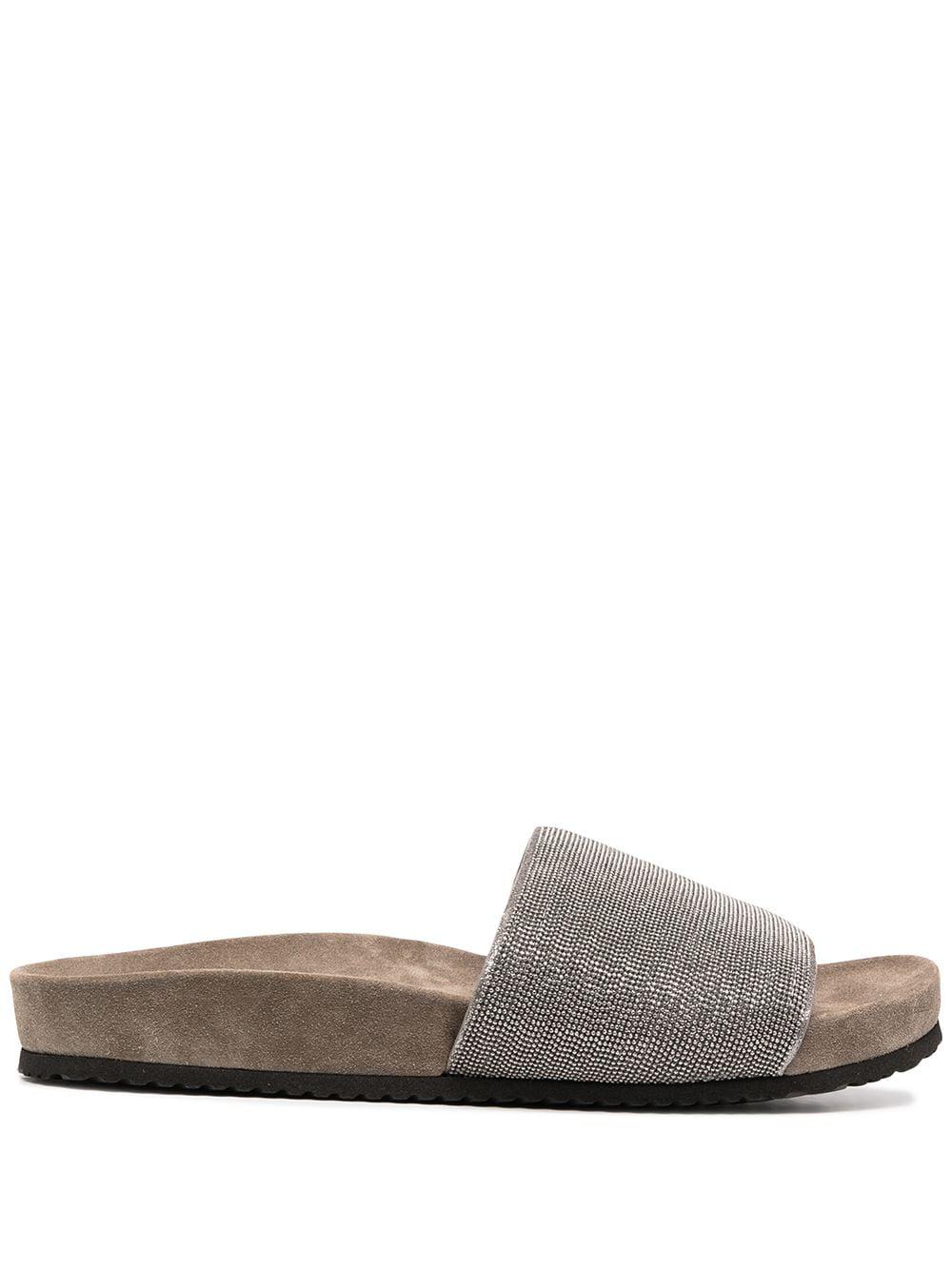 monili-embroidered band slides by BRUNELLO CUCINELLI