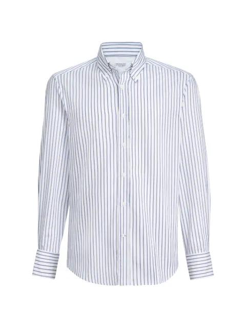 multistripe button-down collar shirt by BRUNELLO CUCINELLI