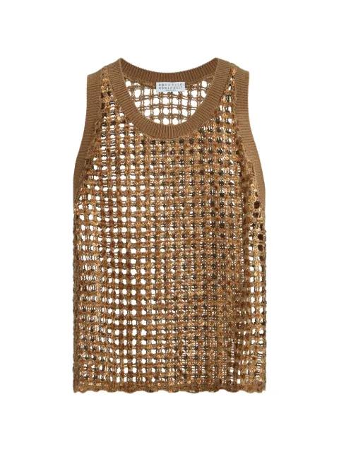 net-embroidery top by BRUNELLO CUCINELLI