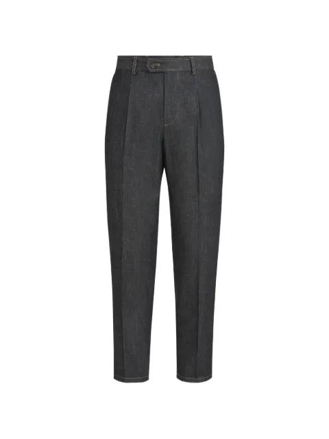 no-fade lightweight denim trousers with pleat by BRUNELLO CUCINELLI