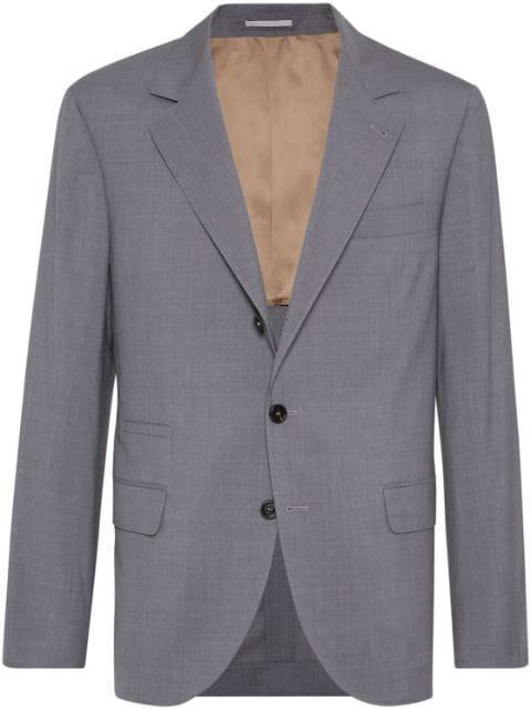 notched-lapels single-breasted suit by BRUNELLO CUCINELLI