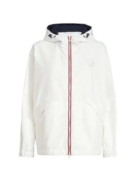 nylon hoodied outerwear jacket with logo by BRUNELLO CUCINELLI