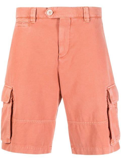 off-centre cotton cargo shorts by BRUNELLO CUCINELLI