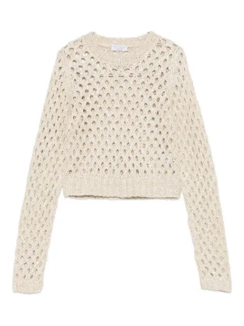 open-knit sequin embellishment sweater by BRUNELLO CUCINELLI