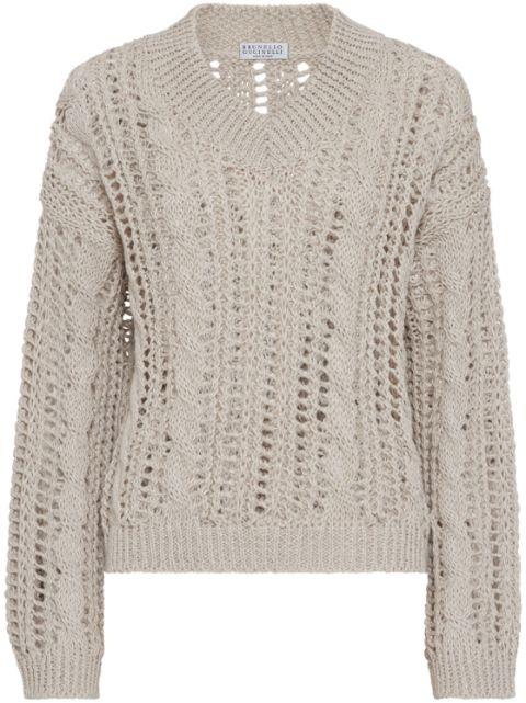 open-knit sweater by BRUNELLO CUCINELLI