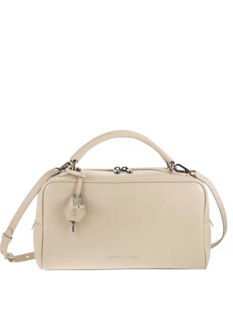 padlock explorer leather tote by BRUNELLO CUCINELLI