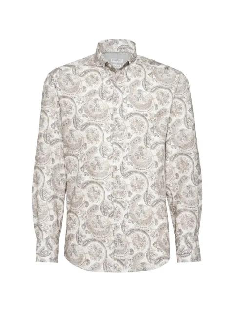 paisley-print cotton shirt by BRUNELLO CUCINELLI