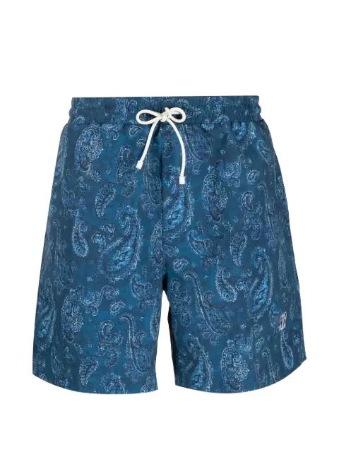 paisley-print drawstring shorts by BRUNELLO CUCINELLI