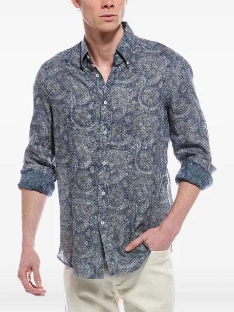 paisley-print linen shirt by BRUNELLO CUCINELLI