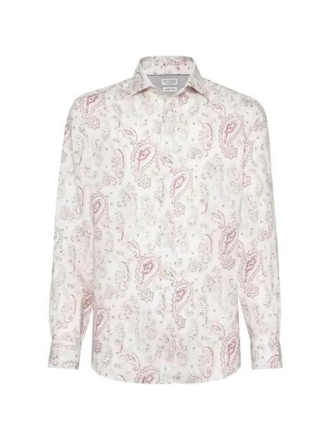 paisley-print linen shirt by BRUNELLO CUCINELLI